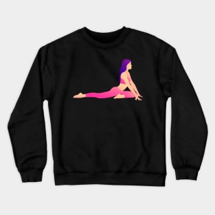 Silhouette of a female doing pilates and yoga. Crewneck Sweatshirt